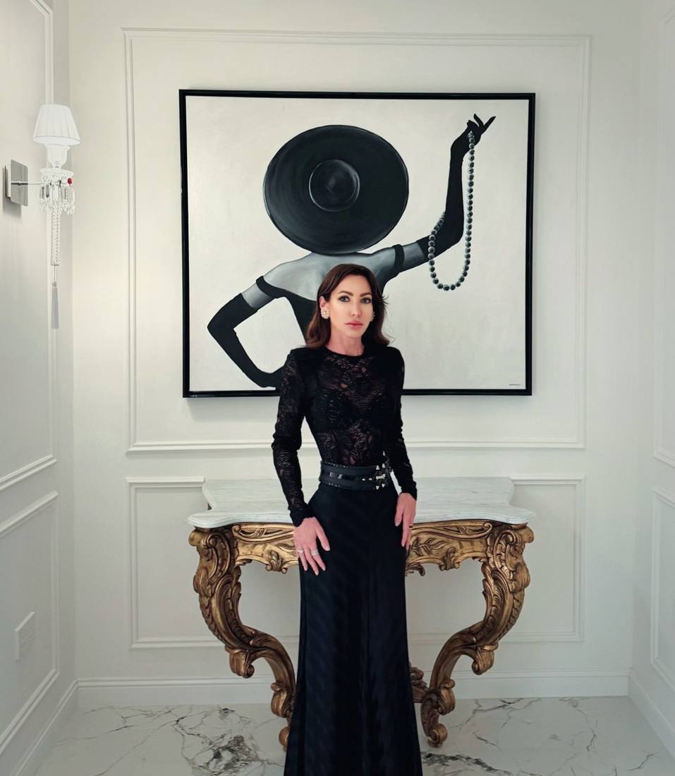 Editorial style — black elegant gown